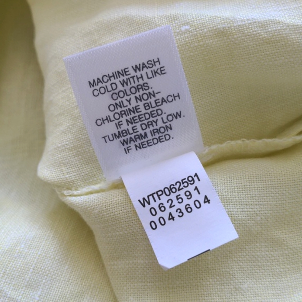 J. JILL PURE JILL | 100% Linen Top Short Sleeves Crew Neck, Yellow, Womens L - Picture 8 of 11